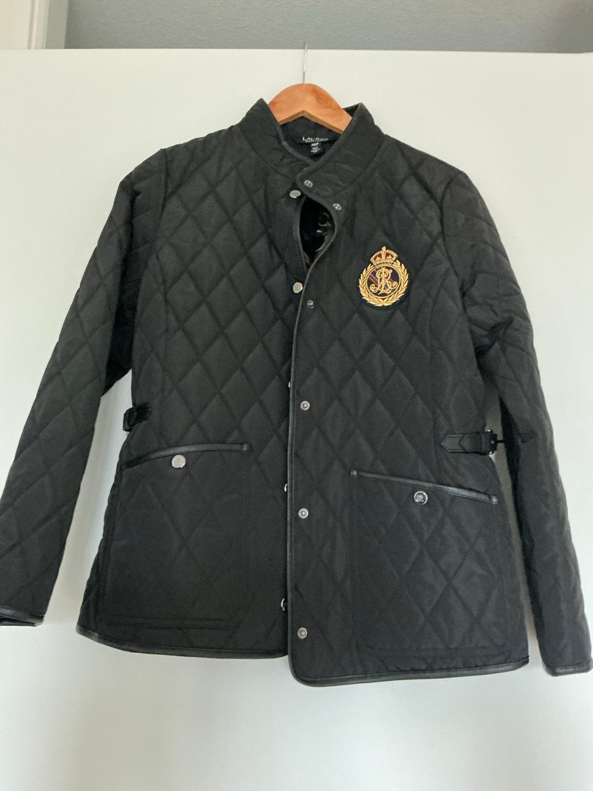 Ralph Lauren Zwarte Patch Quilted Jas dames Maat XS/S, Kleding | Dames, Ophalen of Verzenden, Nieuw, Maat 34 (XS) of kleiner, Zwart