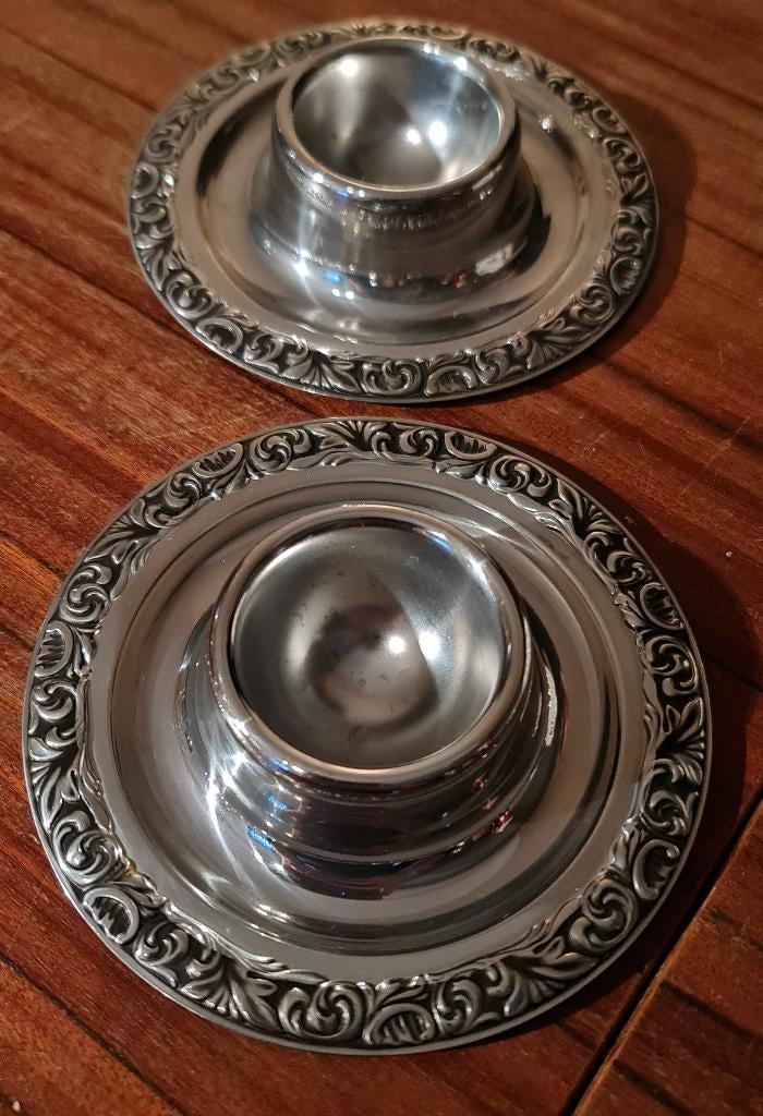 Set van 2 Vintage WMF Eierdopjes – ‘Baroque’ – Cromargan RVS, Ophalen of Verzenden