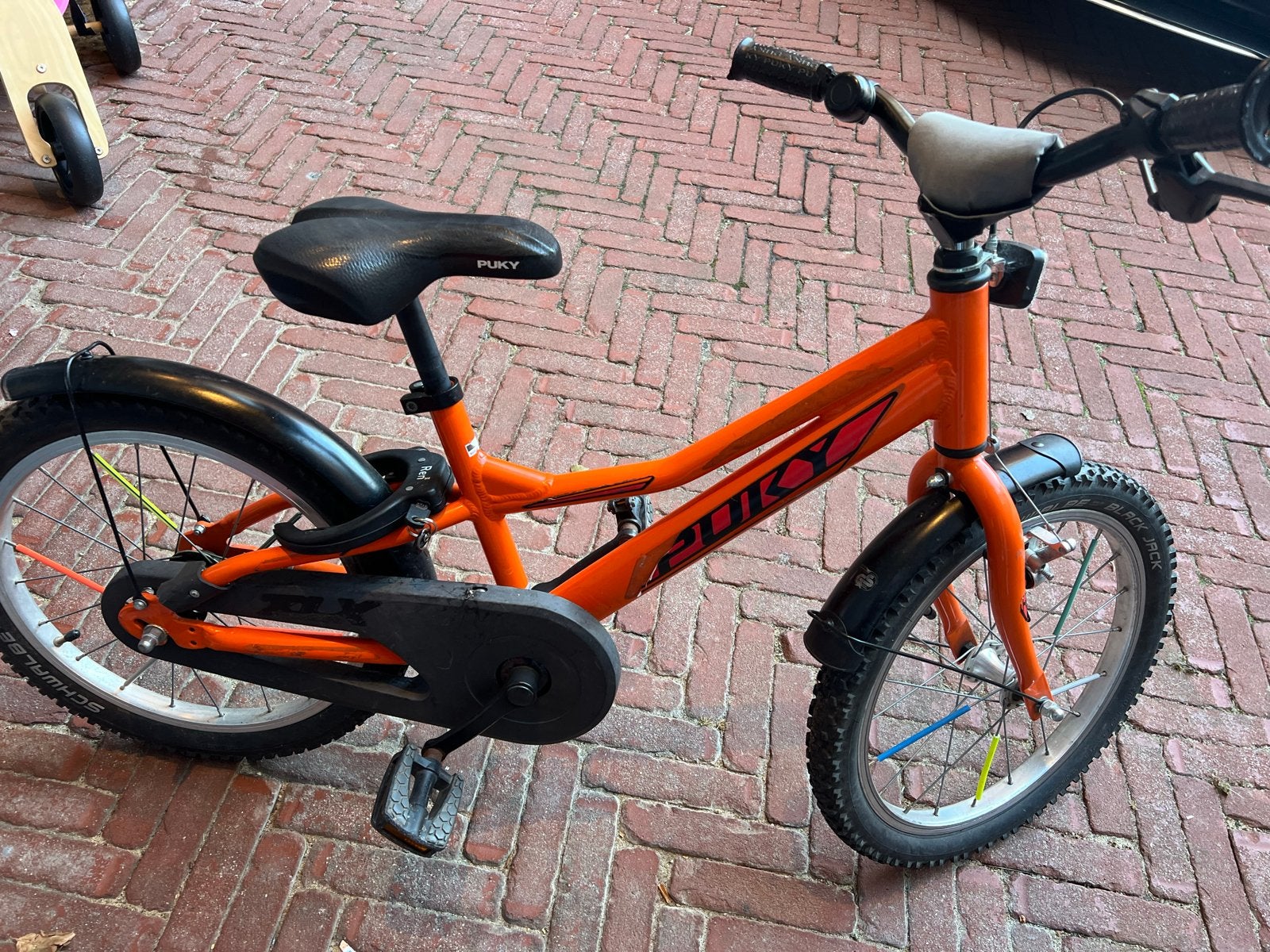 Puky kinderfiets 18 inch - Oranje, Ophalen, Gebruikt, Terugtraprem, 16 tot 20 inch