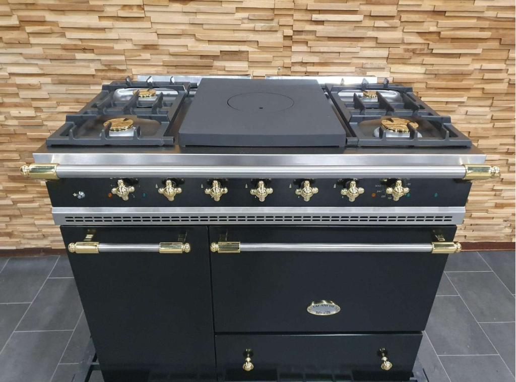 🔥Luxe Lacanche Fornuis 100cm zwart + messing Coupe de Feu, Witgoed en Apparatuur, Fornuizen, Zo goed als nieuw, Vrijstaand, Gas