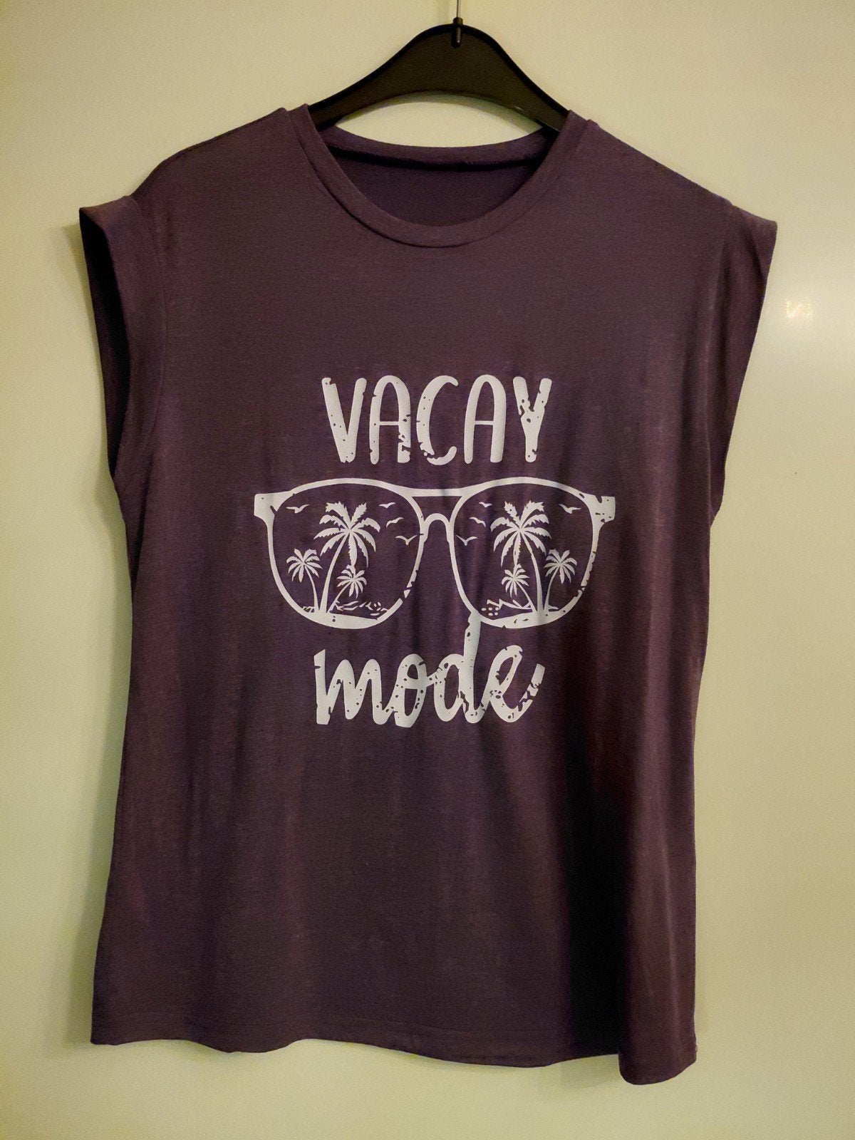 Paars shirt met print, Verzenden, Paars, Zo goed als nieuw, Zonder mouw