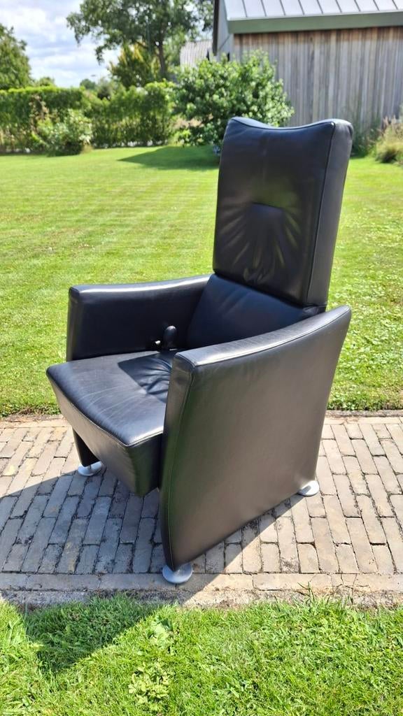 Gealux leren relaxstoel - Zwart, Ophalen, Gebruikt, Minder dan 75 cm, Leer
