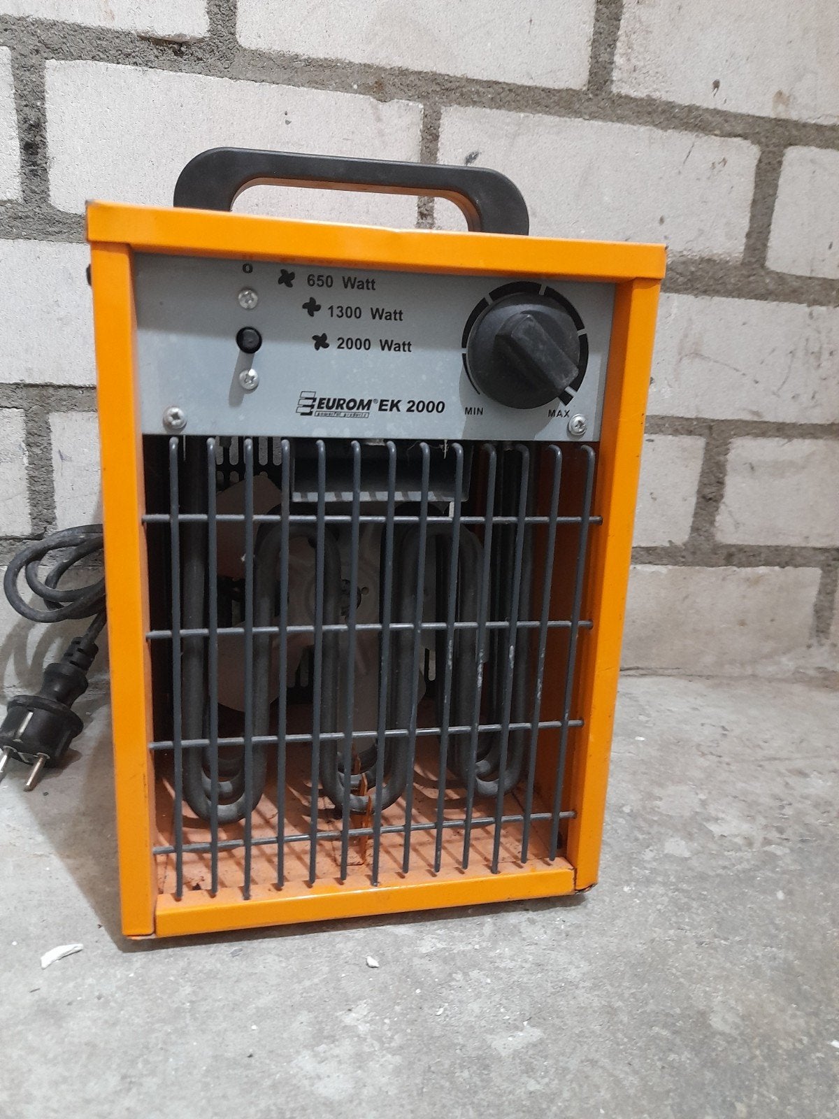 Bouwkachel Eurom EK 2000 voor het drogen van stucwerk, Ophalen of Verzenden, Gebruikt, 800 watt of meer, Kachel
