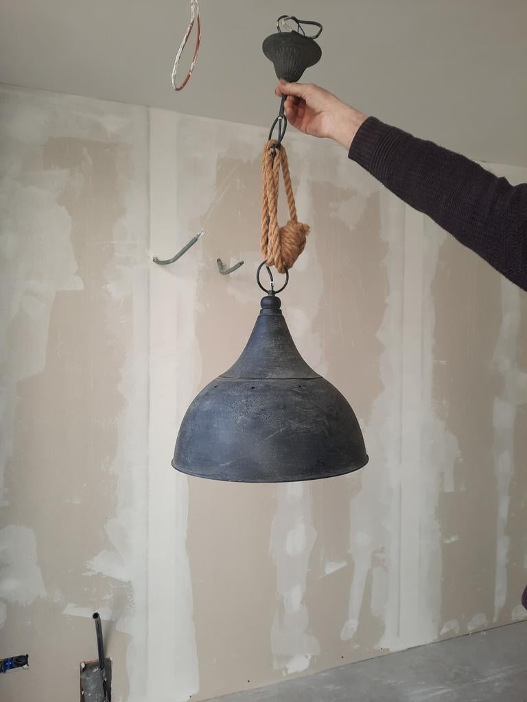 Metalen hanglamp - Ø 40 cm, 40 cm hoog, Huis en Inrichting, Lampen | Hanglampen, Gebruikt, Minder dan 50 cm, Metaal, Ophalen of Verzenden
