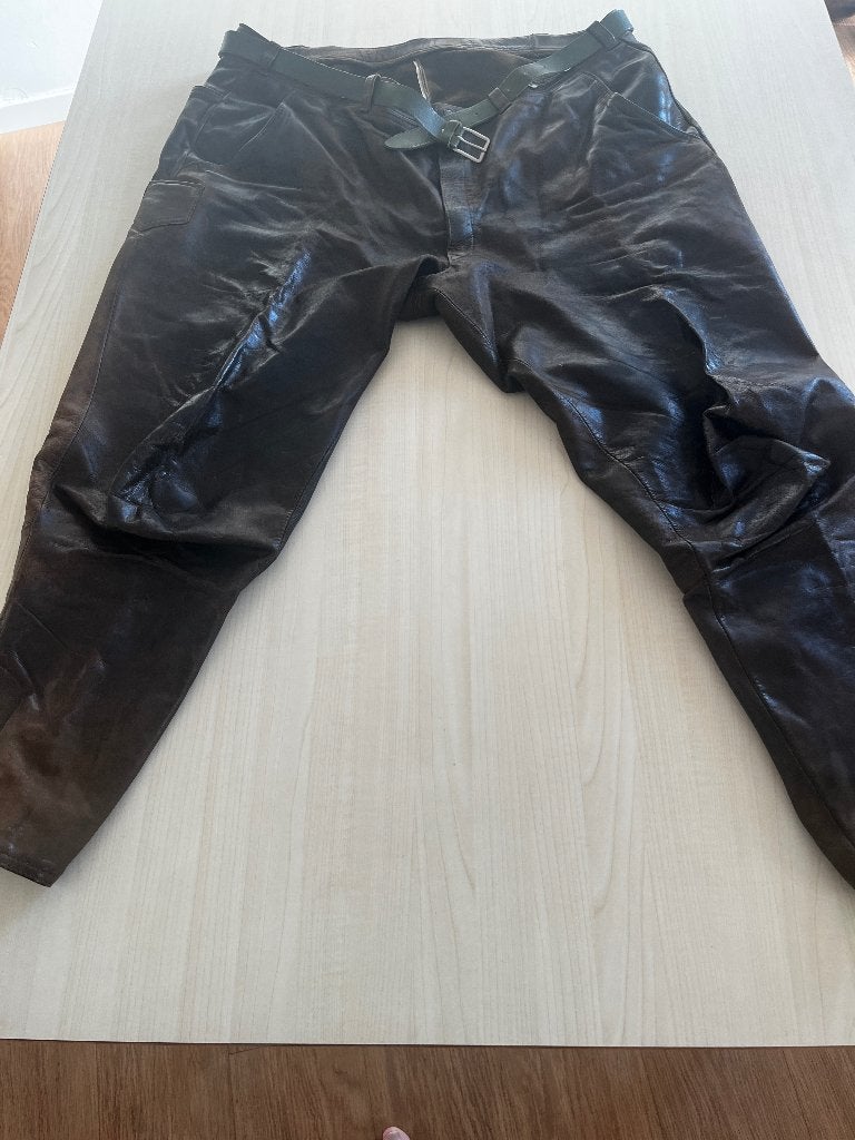 Heren Leren broek, Ophalen of Verzenden, Gedragen, Maat 56/58 (XL), Bruin