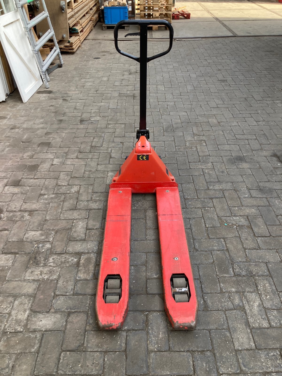 Handpalletwagen (pompwagen) Dubbel vorkwielen., Doe-het-zelf en Verbouw, 100 liter of meer, Ophalen, Gebruikt, Steekwagen
