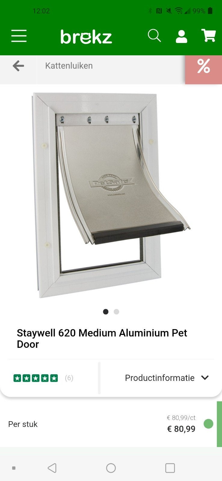 Groot Staywell/Petsafe aluminium kattenluik, Dieren en Toebehoren, Ophalen of Verzenden, Nieuw