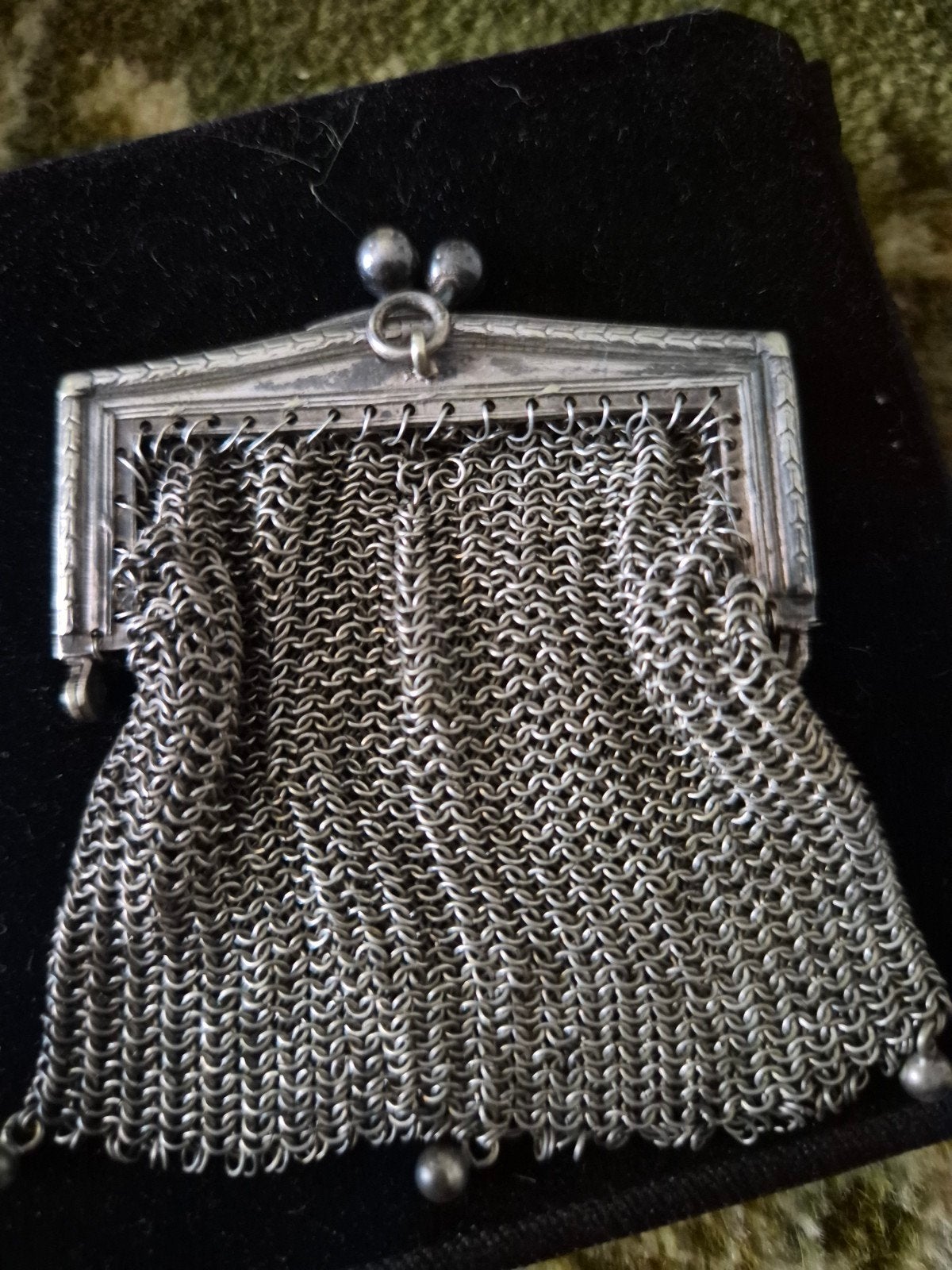 Antieke zilveren beurs, kettingbeursje, Antiek en Kunst, Ophalen of Verzenden, Zilver