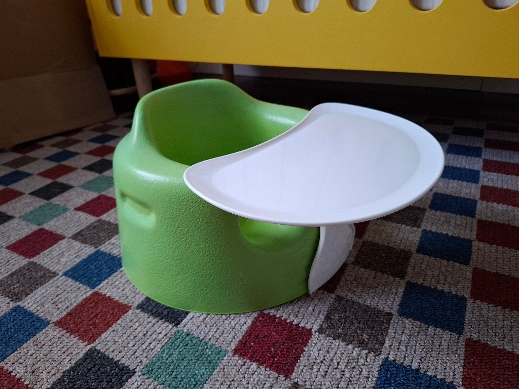 Bumbo Floor Seat groen met speelblad - voor de eerste hapjes, Ophalen, Gebruikt, Overige typen, Afneembaar eetblad