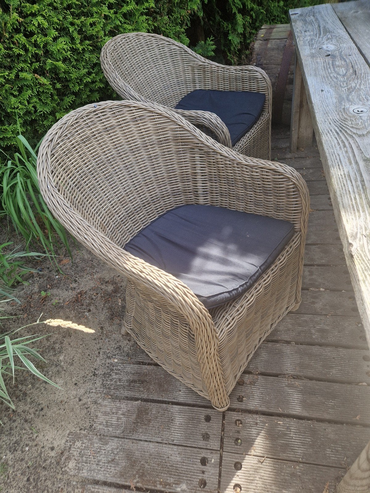 Twee landelijke wicker stoelen, Ophalen, Rotan