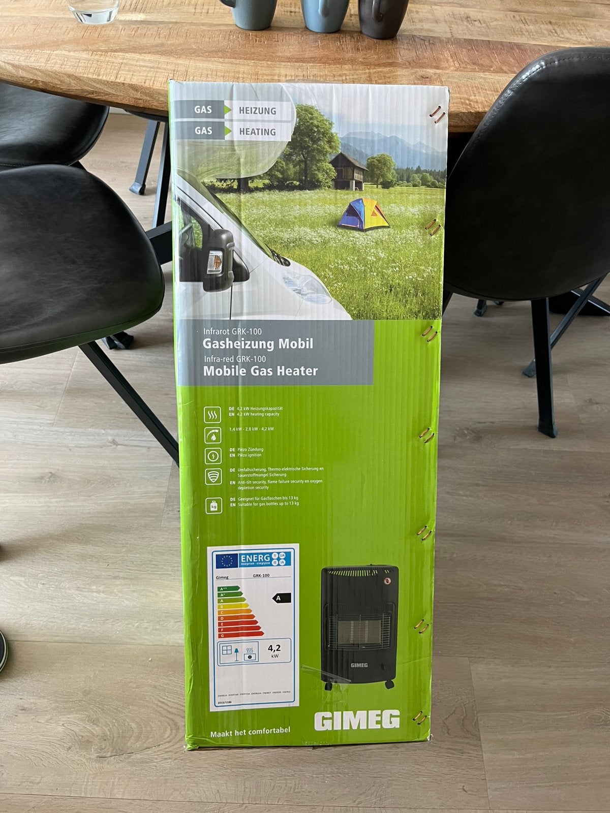 Propaan gaskachel voor camping,met volle gasfles., Ophalen, Zo goed als nieuw