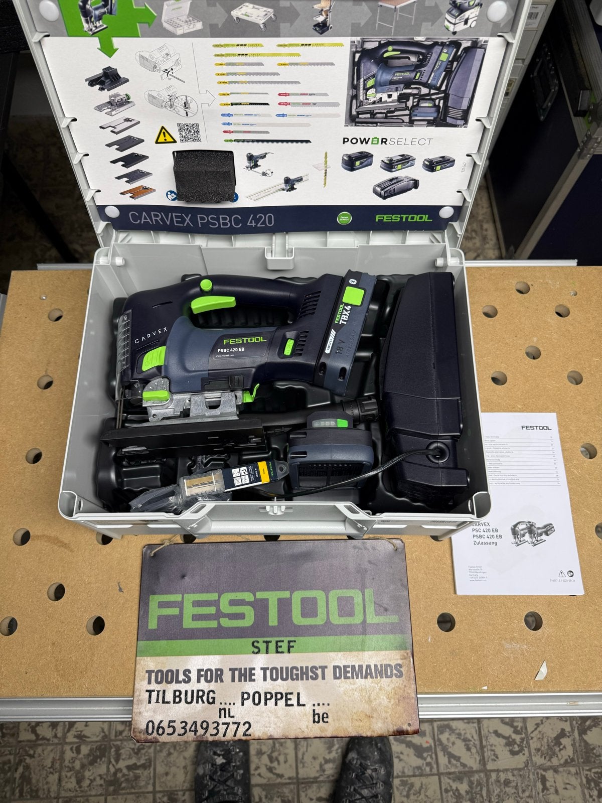 Festool CARVEX PSBC 420 EB Decoupeerzaag met Accu en Lader, Ophalen, Nieuw, 1200 watt of meer, Decoupeerzaag