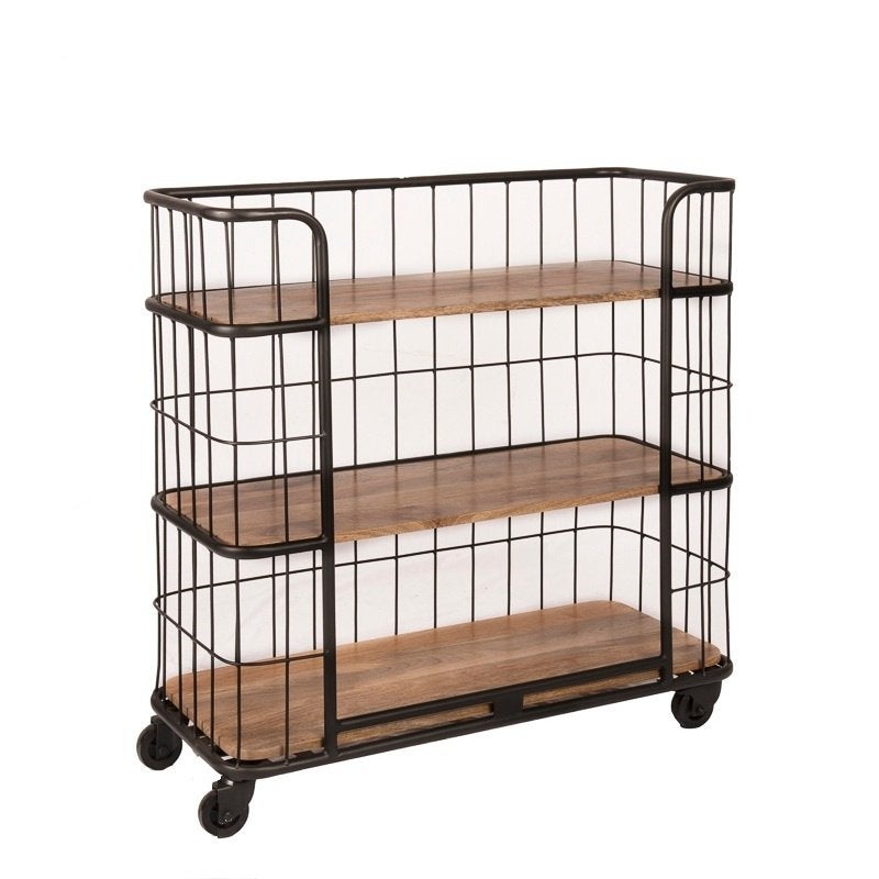 Industriële Bakkerskar Vintage Transportkar Mangohout Rek, Info@dehanzeherten.nl, De Hanze Herten BV, Nieuw, Ophalen of Verzenden