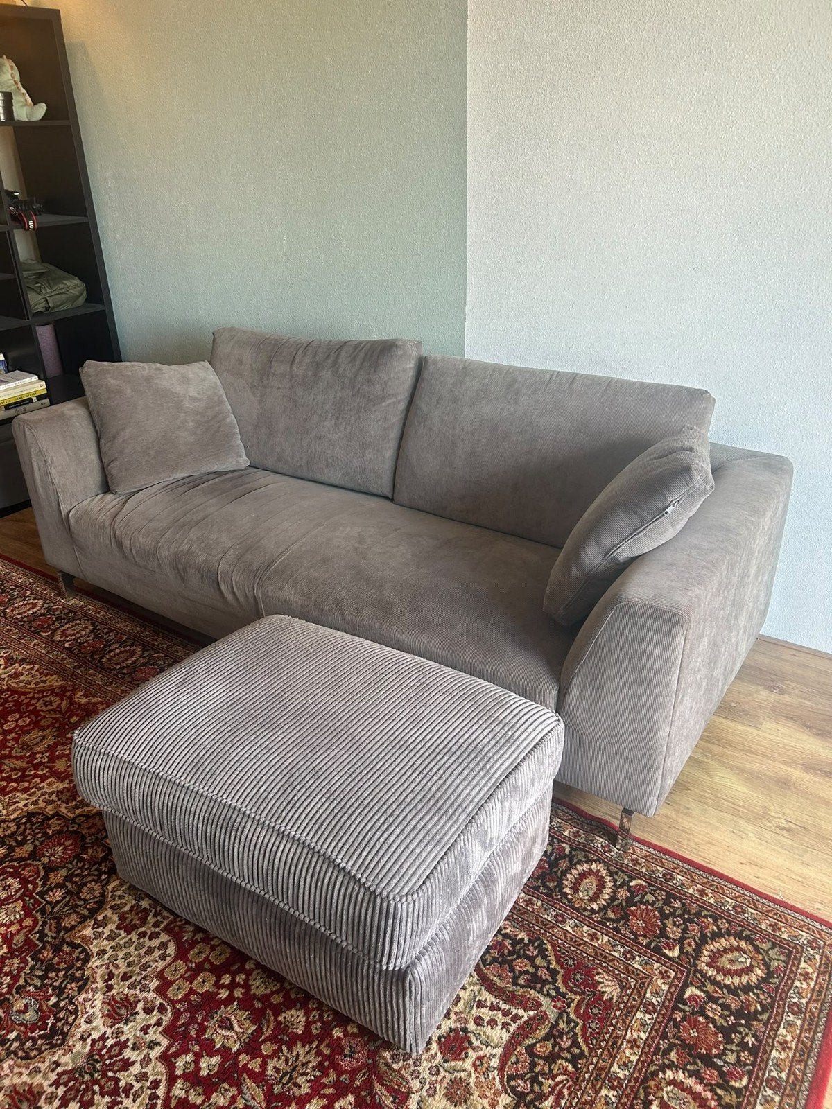 Bank Sofa Dragon 3-zits Rib Cool Grijs, Ophalen, Driepersoons, 75 tot 100 cm, Zo goed als nieuw