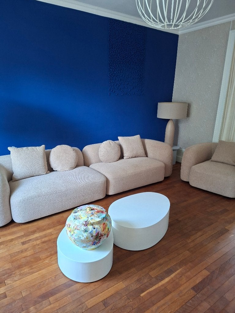 Loungebank plus fauteuil SKLUM, Ophalen, Driepersoons, Zo goed als nieuw, Rechte bank