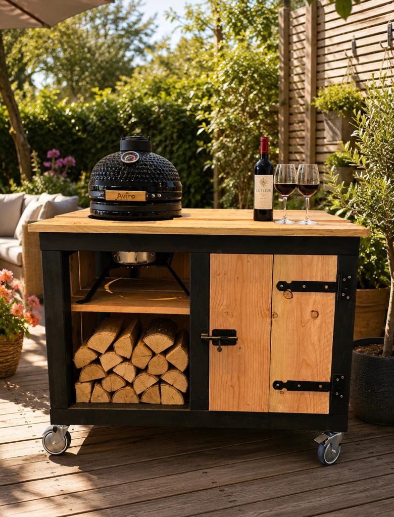 Nieuw | Douglas buitenkeuken !!incl Kamado BBQ, Ophalen of Verzenden, Nieuw, Houtskool, Vrijstaand