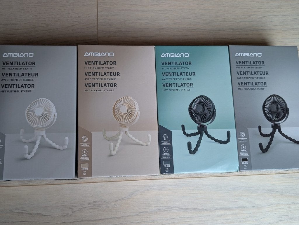 Mini ventilator; lange accuduur (5 uur) met flexibel statief, Witgoed en Apparatuur, Ophalen of Verzenden, Nieuw, Overige