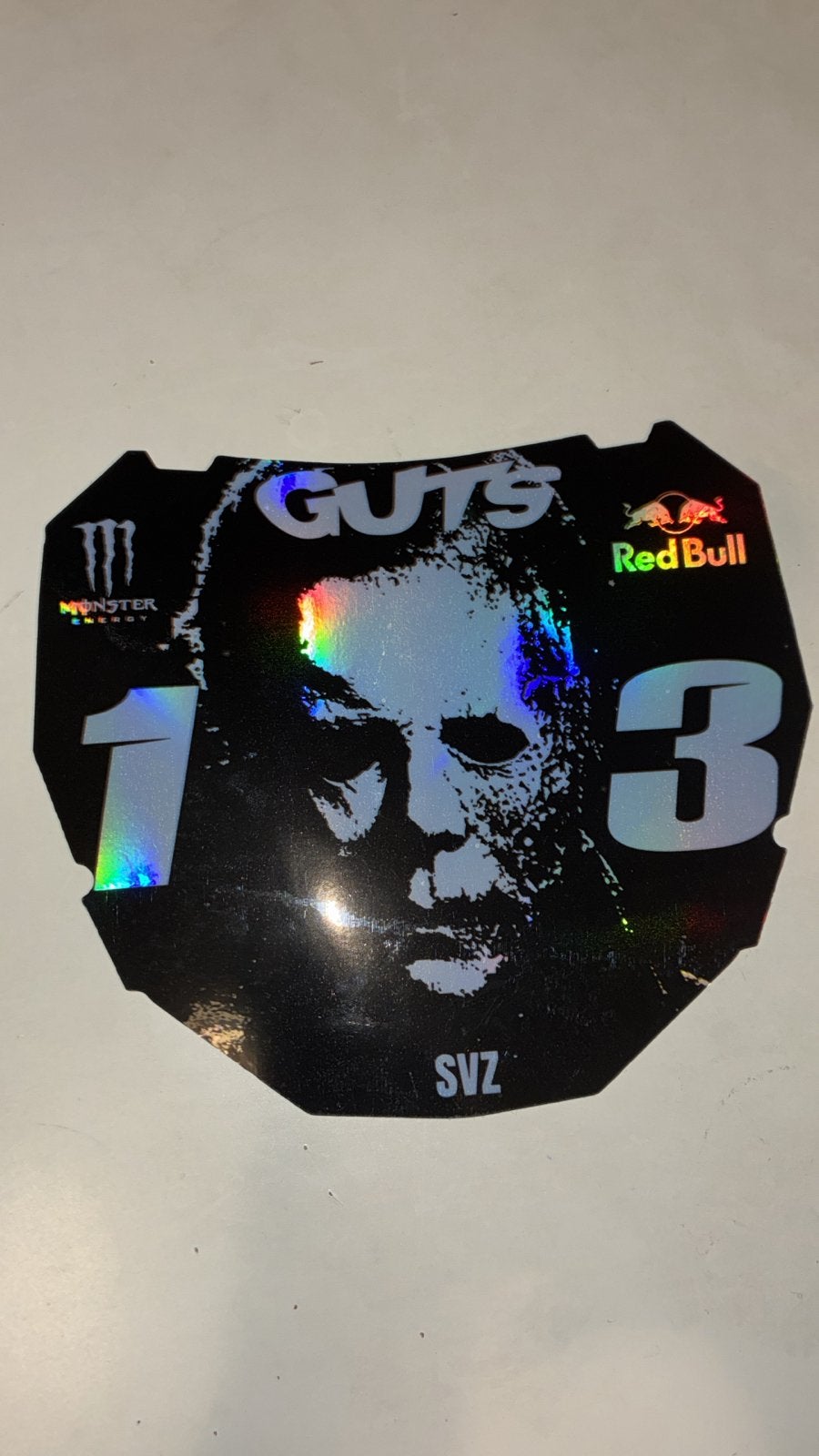 Michael Myers Motorcross Nummerplaat Sticker, Motoren, Verzenden