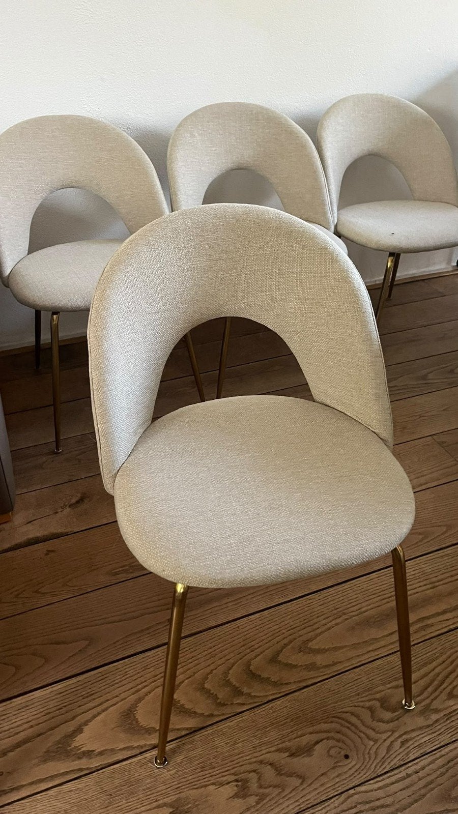 6x Eetkamer stoelen Sklum, Ophalen, Wit, Stof, Vijf, Zes of meer stoelen
