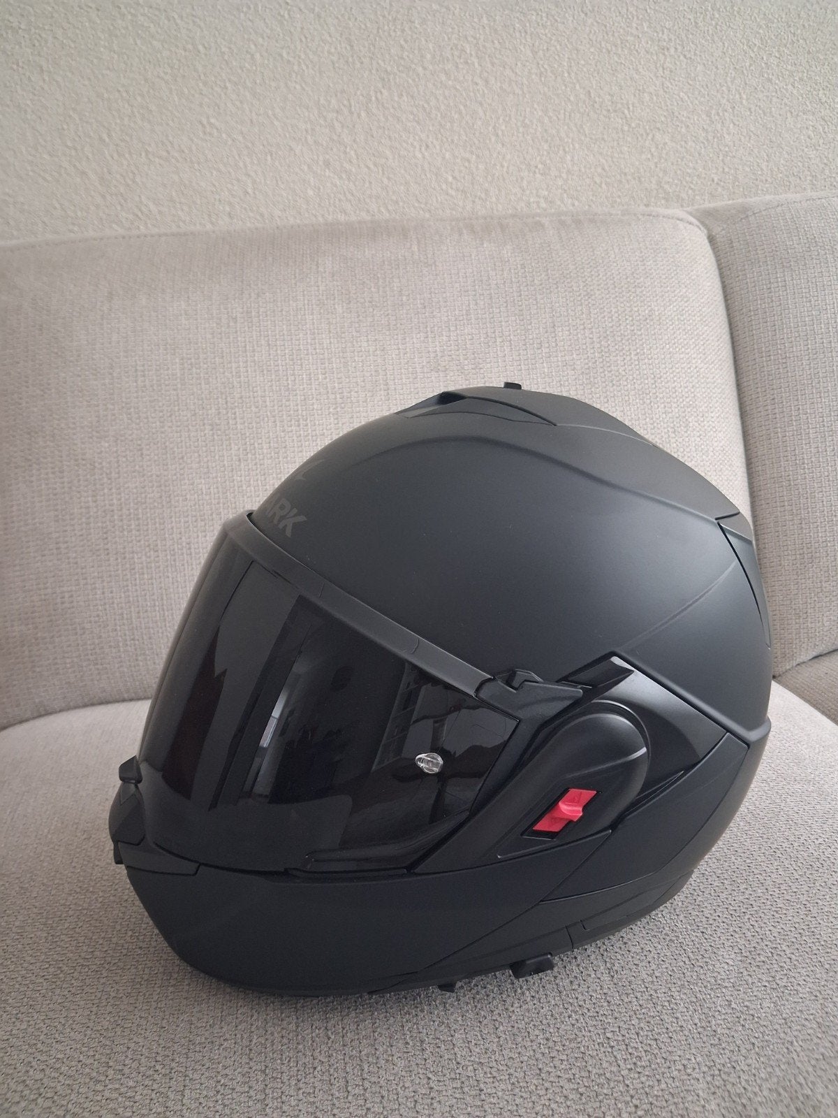 Shark OXO Black motorhelm/ZGAN, Ophalen, Tweedehands, Systeemhelm, Shark