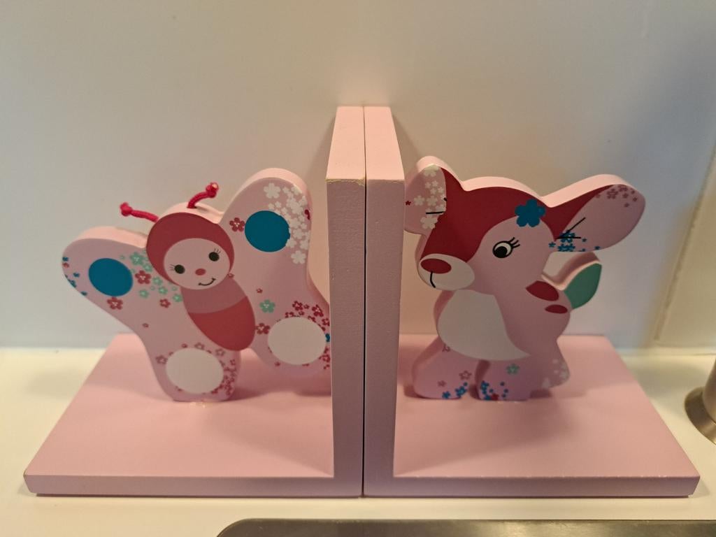 Leuke roze boekensteunen voor kinderkamer, Kinderen en Baby's, Ophalen of Verzenden