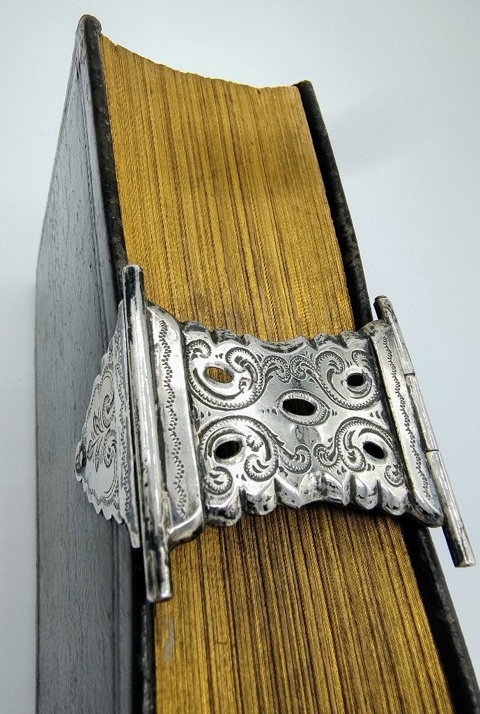 Bijbel met zilveren slot, D. van de Ree, Schoonhoven, 1895, Verzenden, Bijbel