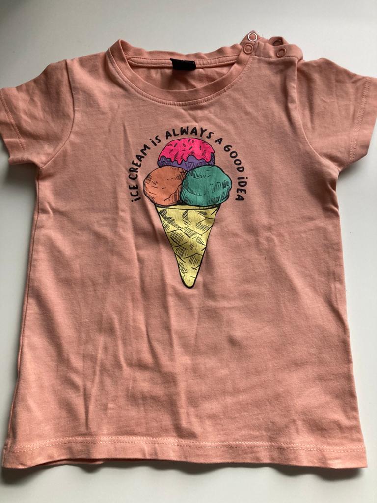 T shirt ijsjes maat 92, Ophalen of Verzenden, Gebruikt, Meisje, Shirt of Longsleeve