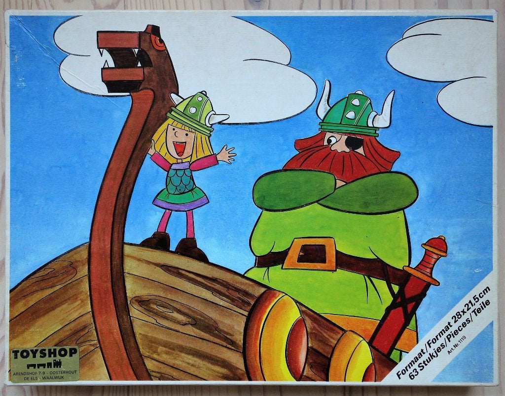Wickie de Viking puzzel, compleet in doos, Ophalen of Verzenden, Meer dan 50 stukjes, Zo goed als nieuw, 6 jaar of ouder