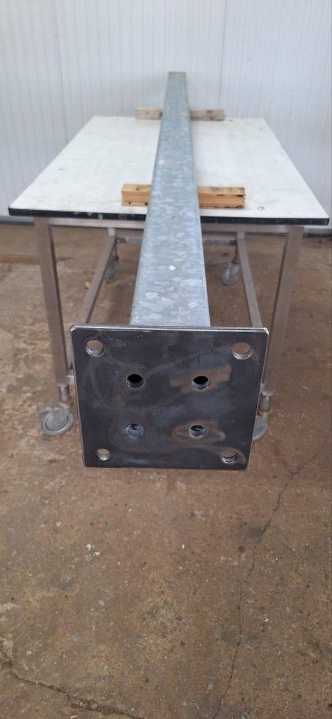stalen koker 100x100x3 gegalvaniseerd lang 3040, Verzenden, Gebruikt, 250 cm of meer, Palen