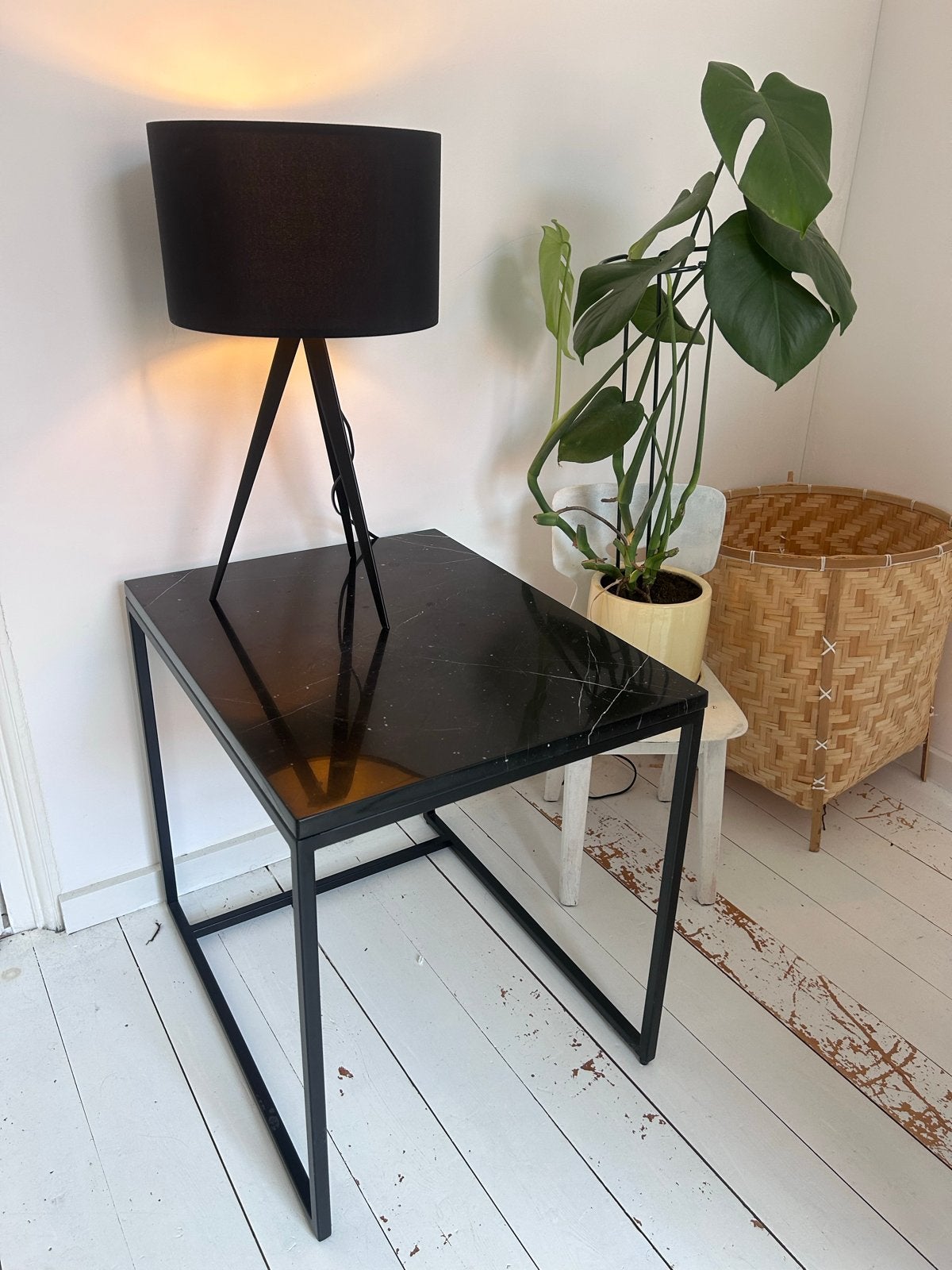 Furnified Bijzettafel met Marmeren Blad - 58x45x52 cm, Overige materialen, Gebruikt, 55 tot 75 cm, Rechthoekig