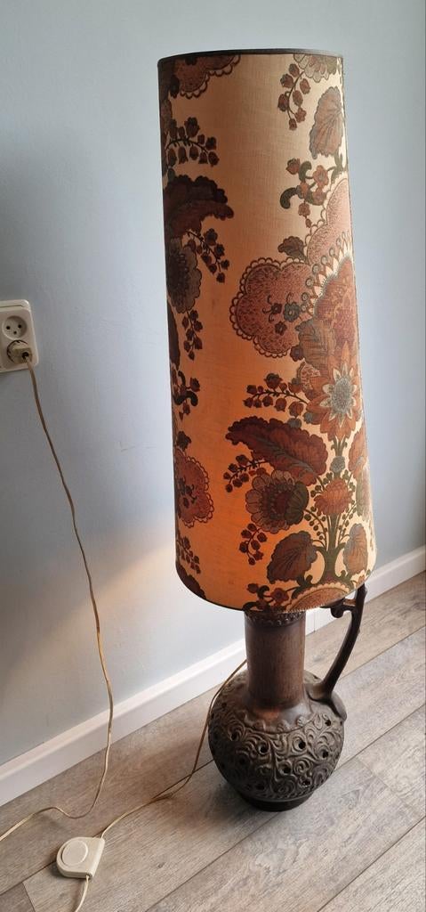 Retro Vintage West-Duitse keramieken vloerlamp fat lava, Ophalen, Huis en Inrichting