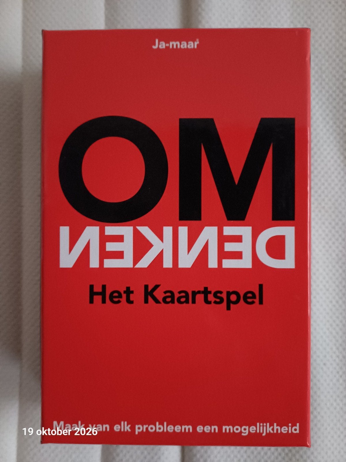 OMDENKEN Het Kaartspel-Maak van elk probleem mogelijkheid, Een of twee spelers, Ophalen, Zo goed als nieuw, Ja-maar