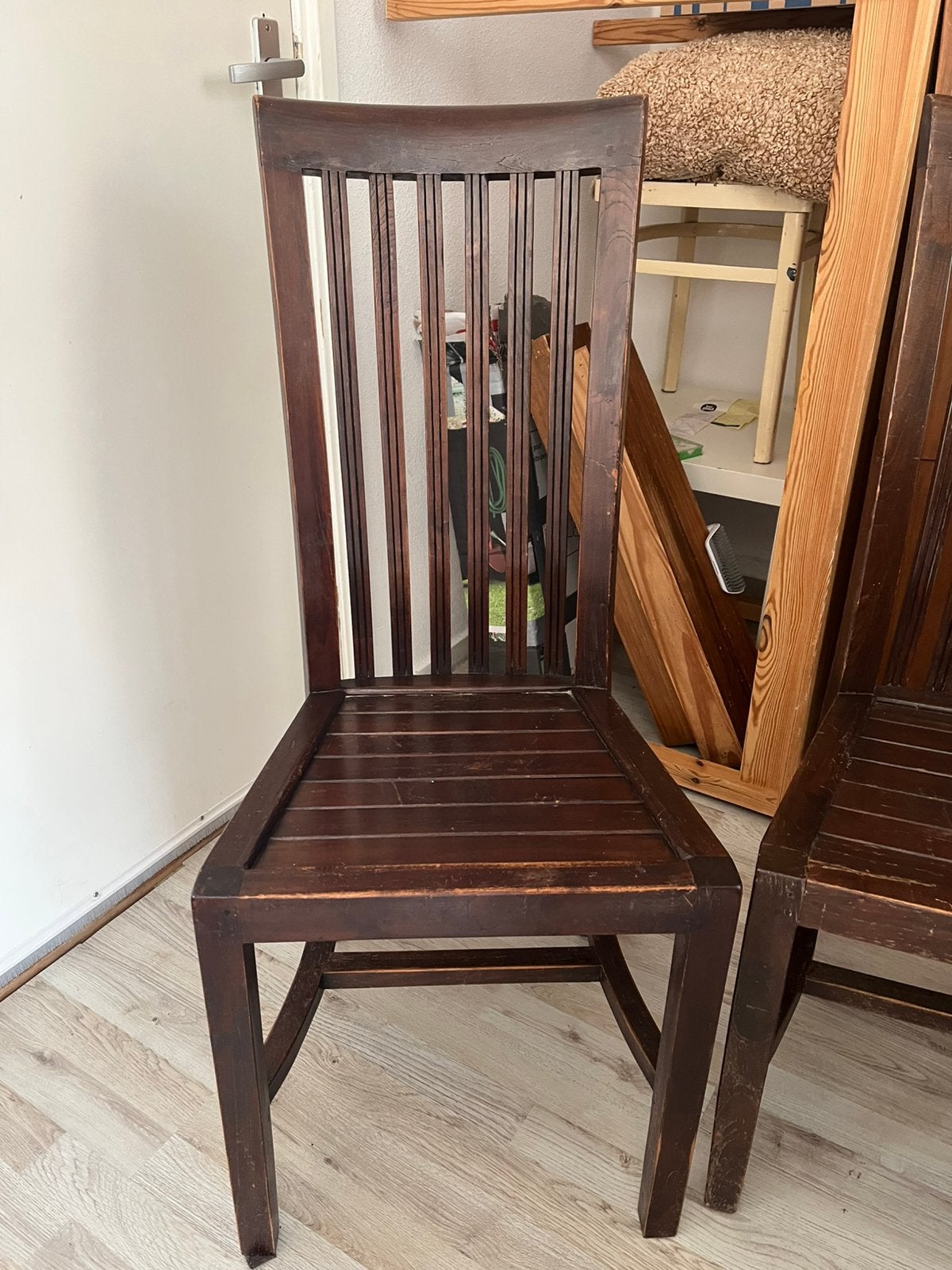 Eetkamerstoelen, Huis en Inrichting, Stoelen, Ophalen, Gebruikt, Bruin, Vier