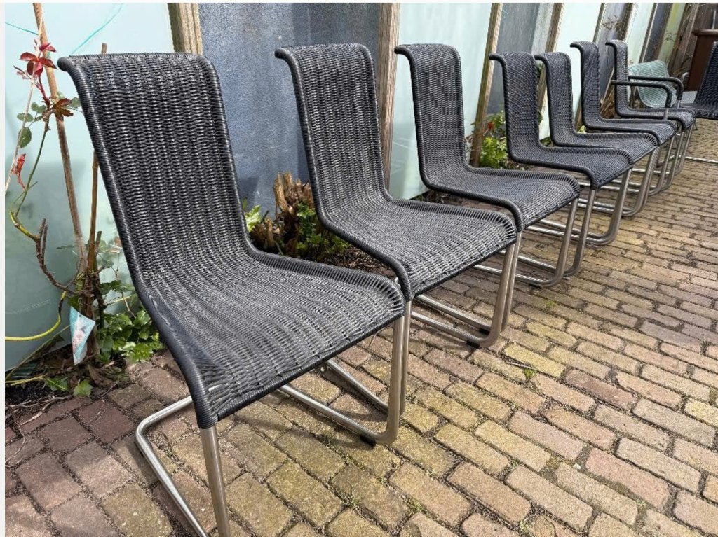 4x Tecta B20 stoelen en 2x D20 mooie staat, Zwart, Zo goed als nieuw, Metaal, Vier