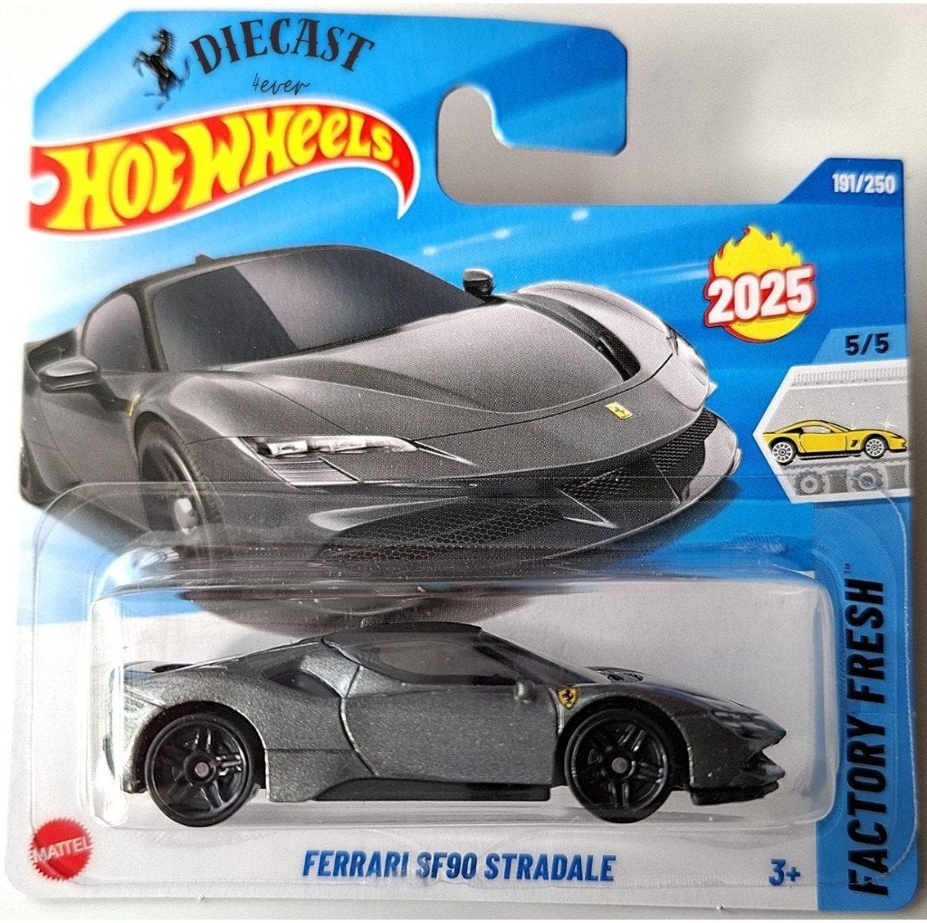 Hot Wheels Ferrari SF90 Stradale, donker grijs, Hobby en Vrije tijd, Modelauto's | Overige schalen, Ophalen, Nieuw, Auto