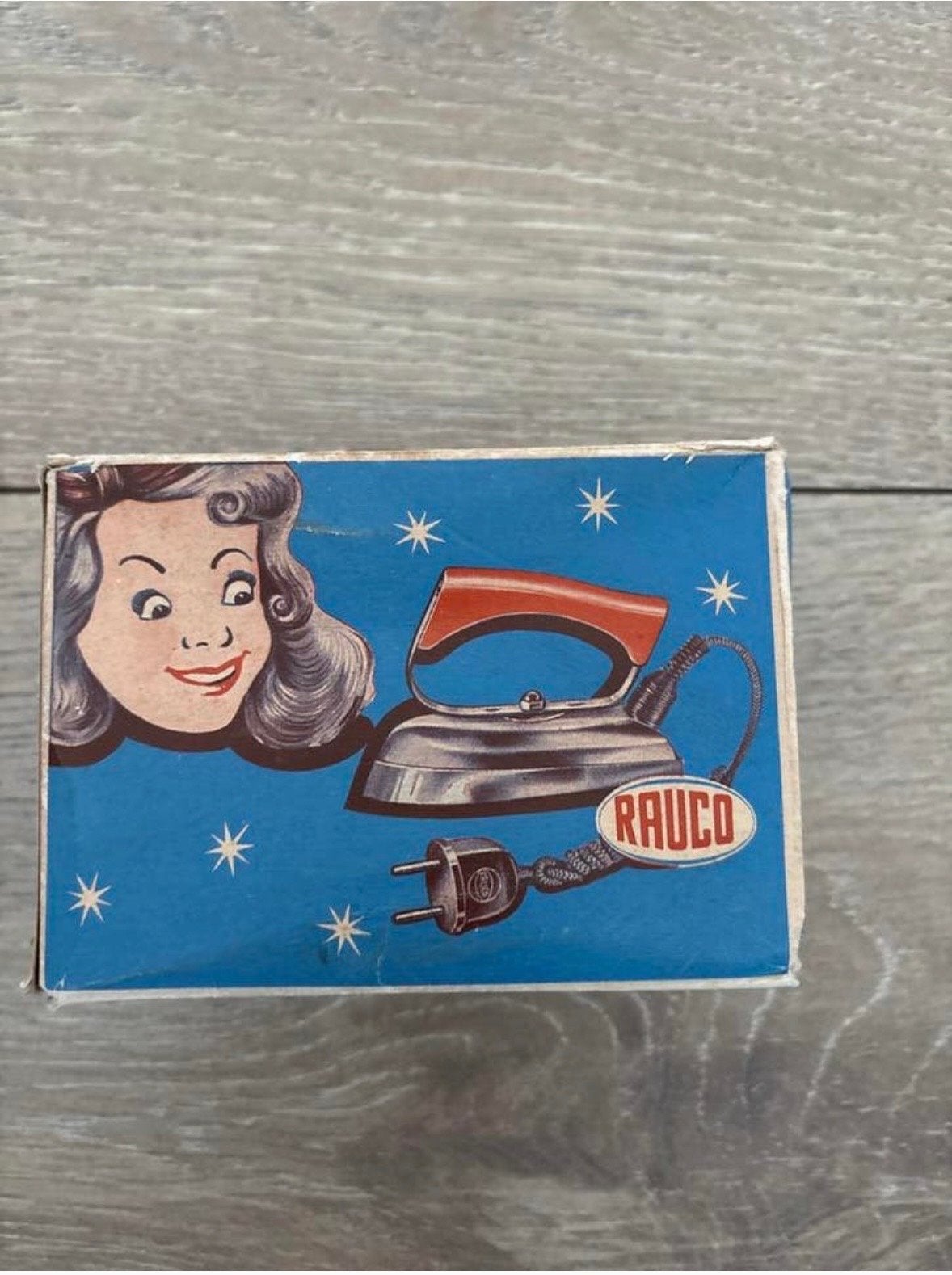 Vintage Rauco Strijkijzer met Originele Doos - Decoratie, Ophalen of Verzenden, Gebruikt, Strijkijzer met snoer
