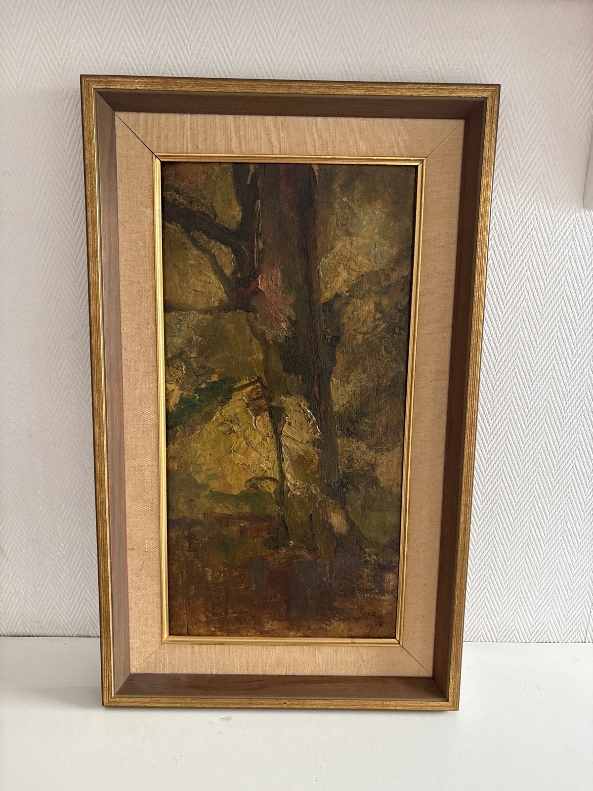 Olieverfschilderij Landschap door H.F. Boot, Antiek en Kunst, Doek, Ophalen of Verzenden, Gesigneerd, Landschap