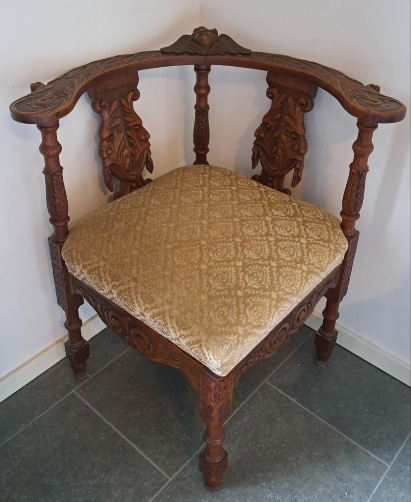 Antieke hoekstoel, Antiek en Kunst, Antiek | Meubels | Stoelen en Banken, Ophalen
