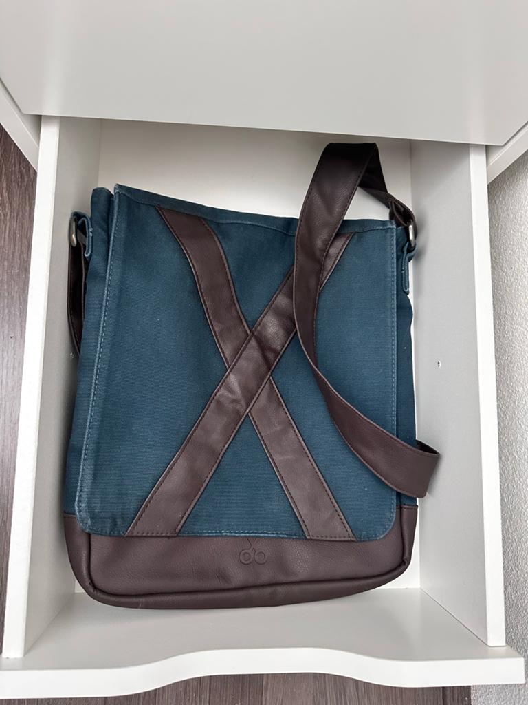 Kaft METHONE schoudertas - Blauw/Bruin + 2 Bag Gifts, Overige merken, Gebruikt, Blauw, Ophalen of Verzenden