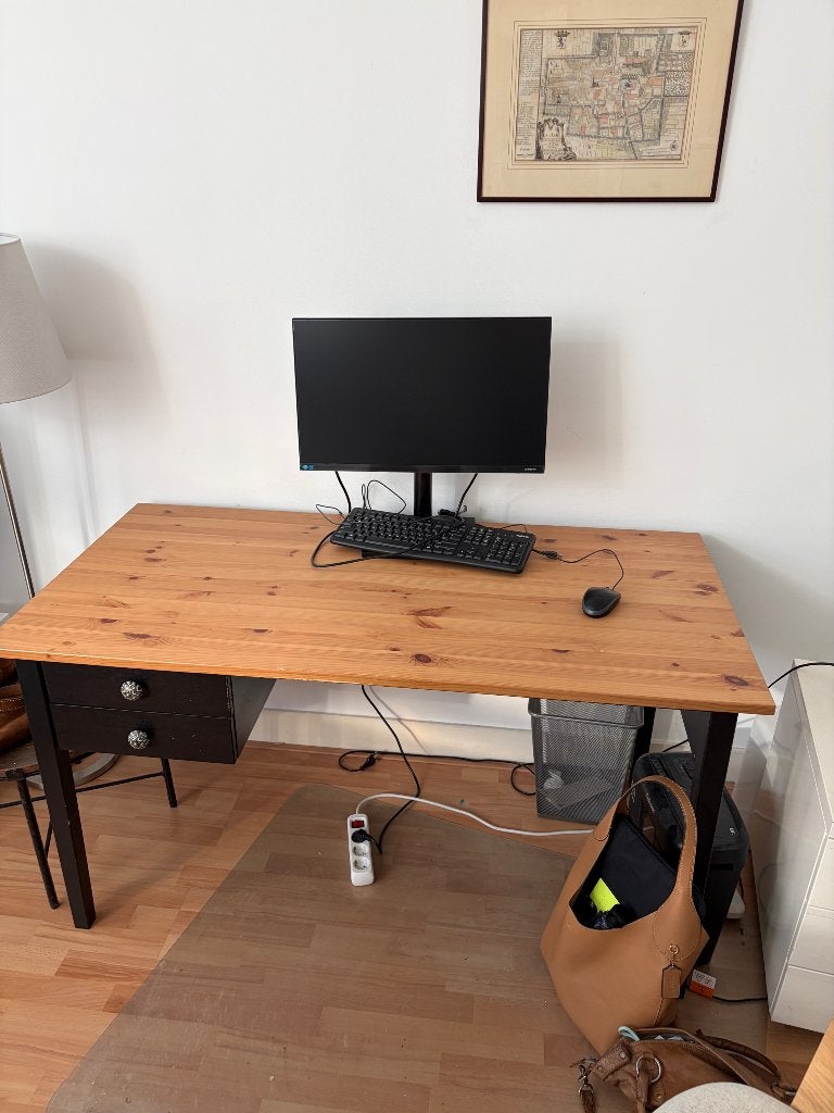Bureau, Ophalen, Zwart, Gebruikt, 70 cm