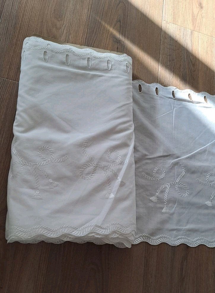 Nieuwe rol vitrage stof - 25m x 46cm, Ophalen of Verzenden, Nieuw, Wit, Vitrage