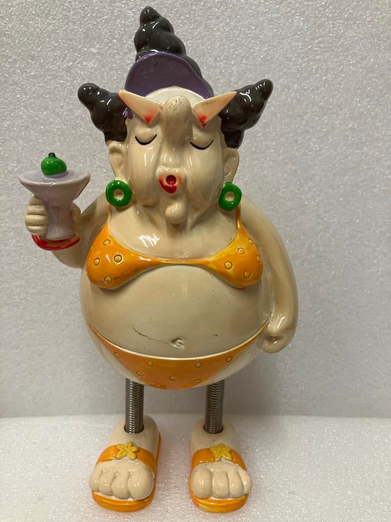 Grappige Spaarpot Dikke Dame in Bikini met Cocktail, Ophalen of Verzenden, Zo goed als nieuw