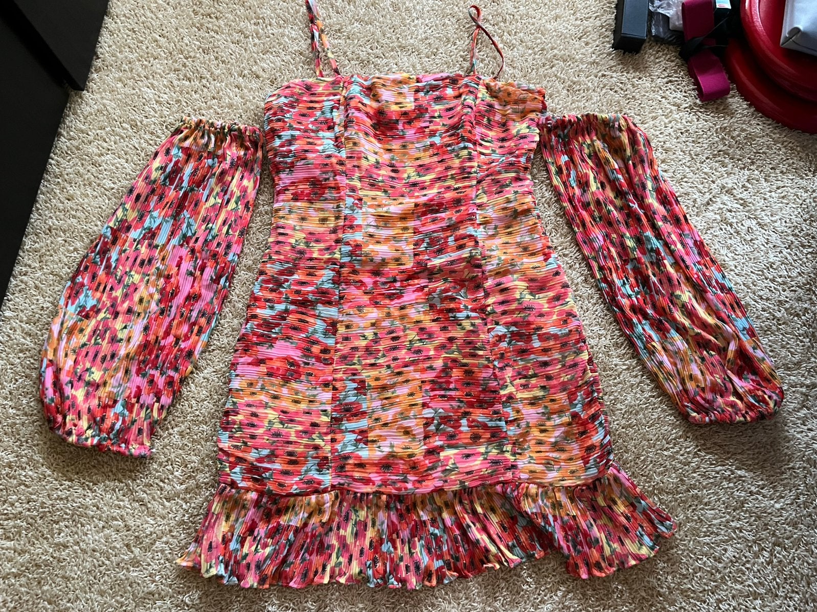 Guess Eco LS Tiffany jurk zalm/roze mt. S, Ophalen of Verzenden, Zo goed als nieuw, Roze, Maat 36 (S)