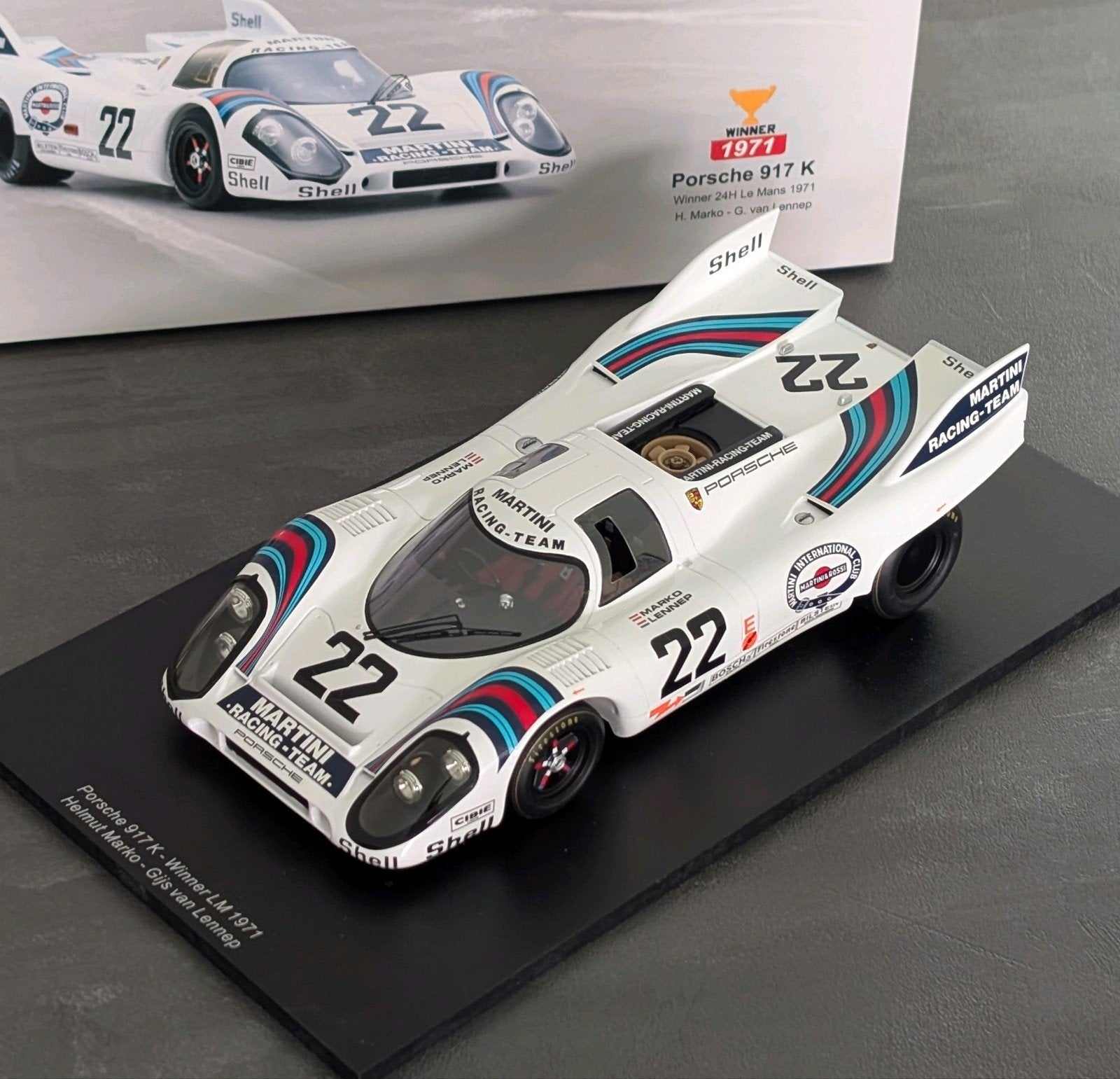 Porsche 917k 1971 winner 24h Le Mans Lennep Marko 1:18 Spark, Hobby en Vrije tijd, Modelauto's | 1:18, Ophalen of Verzenden, Zo goed als nieuw