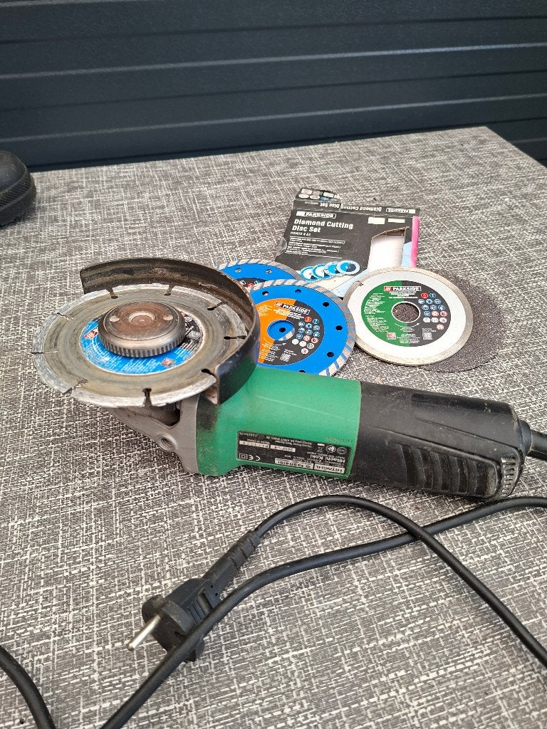 Hitachi haakse slijper G 13SR4(S) met schijven, Ophalen, Gebruikt, 700 tot 1000 watt, Haakse handslijpmachine