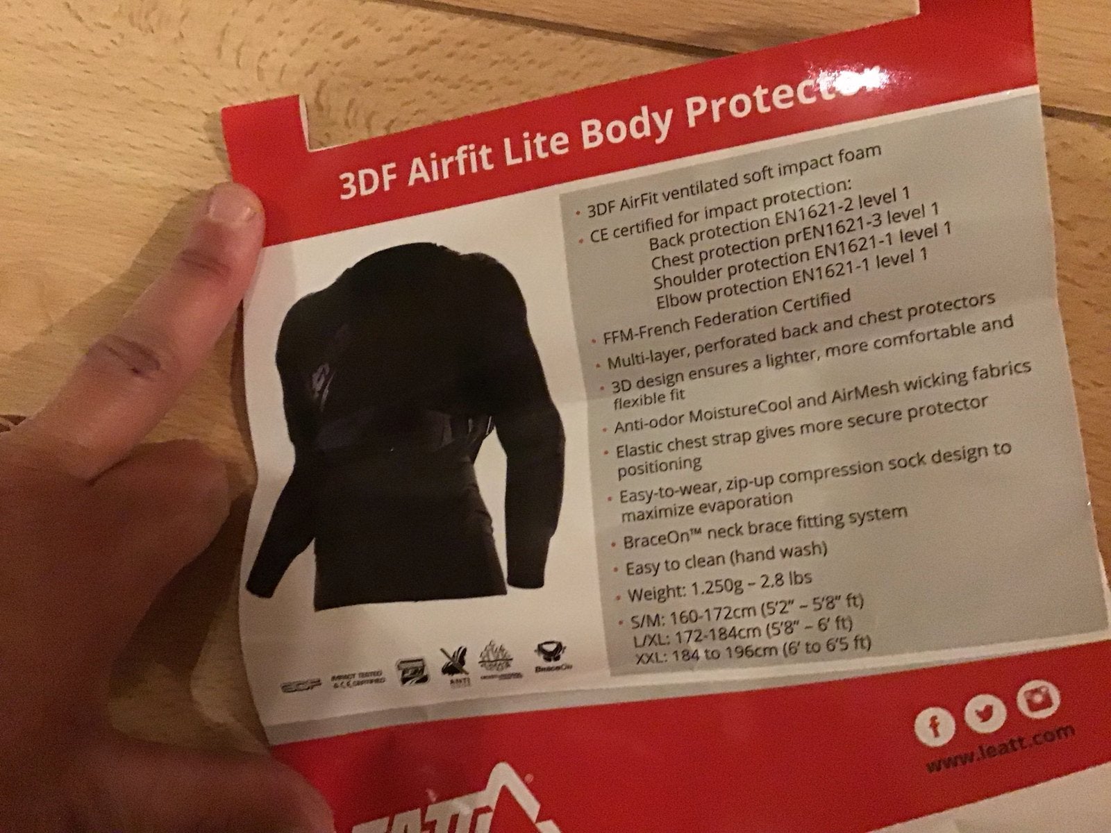 Leatt 3DF AirFit Lite Body Protector L/ XL. BMX fietscross, Ophalen of Verzenden, Nieuw met kaartje, Heren, Overige typen