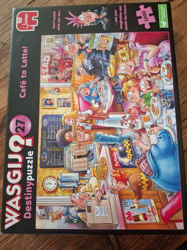Wasgij Destiny 27: Café to Latte! Legpuzzel 1000 stukjes, Ophalen of Verzenden, 500 t/m 1500 stukjes, Gebruikt, Legpuzzel