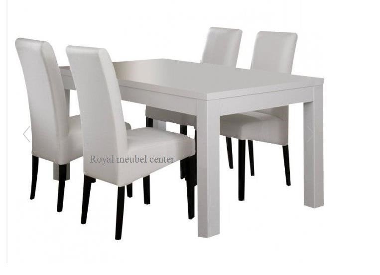 Eettafel Wit Hoogglans MDF blok poten SALE., Huis en Inrichting, Tafels | Eettafels, Ophalen, Nieuw, 50 tot 100 cm, 150 tot 200 cm
