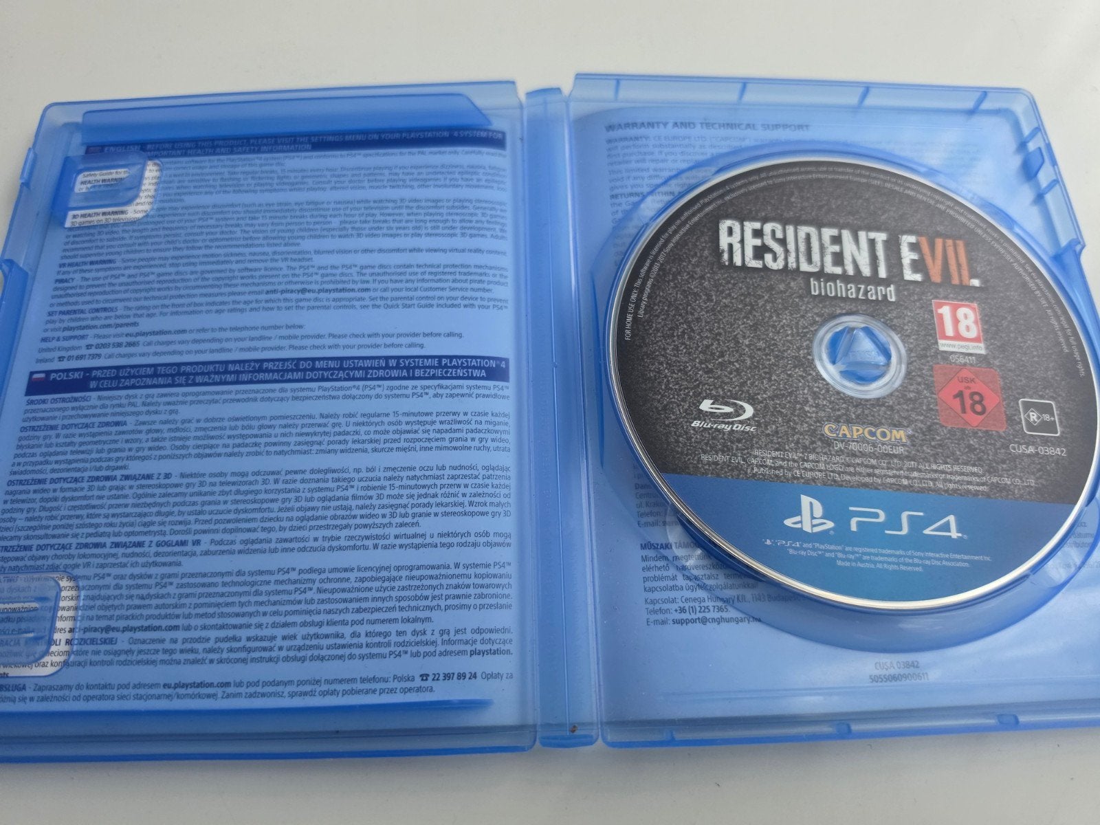 Resident Evil 7 Biohazard voor Playstation 4 en 5 Lees Goed, Avontuur en Actie, Vanaf 18 jaar, Support@capcom.com, 1 speler