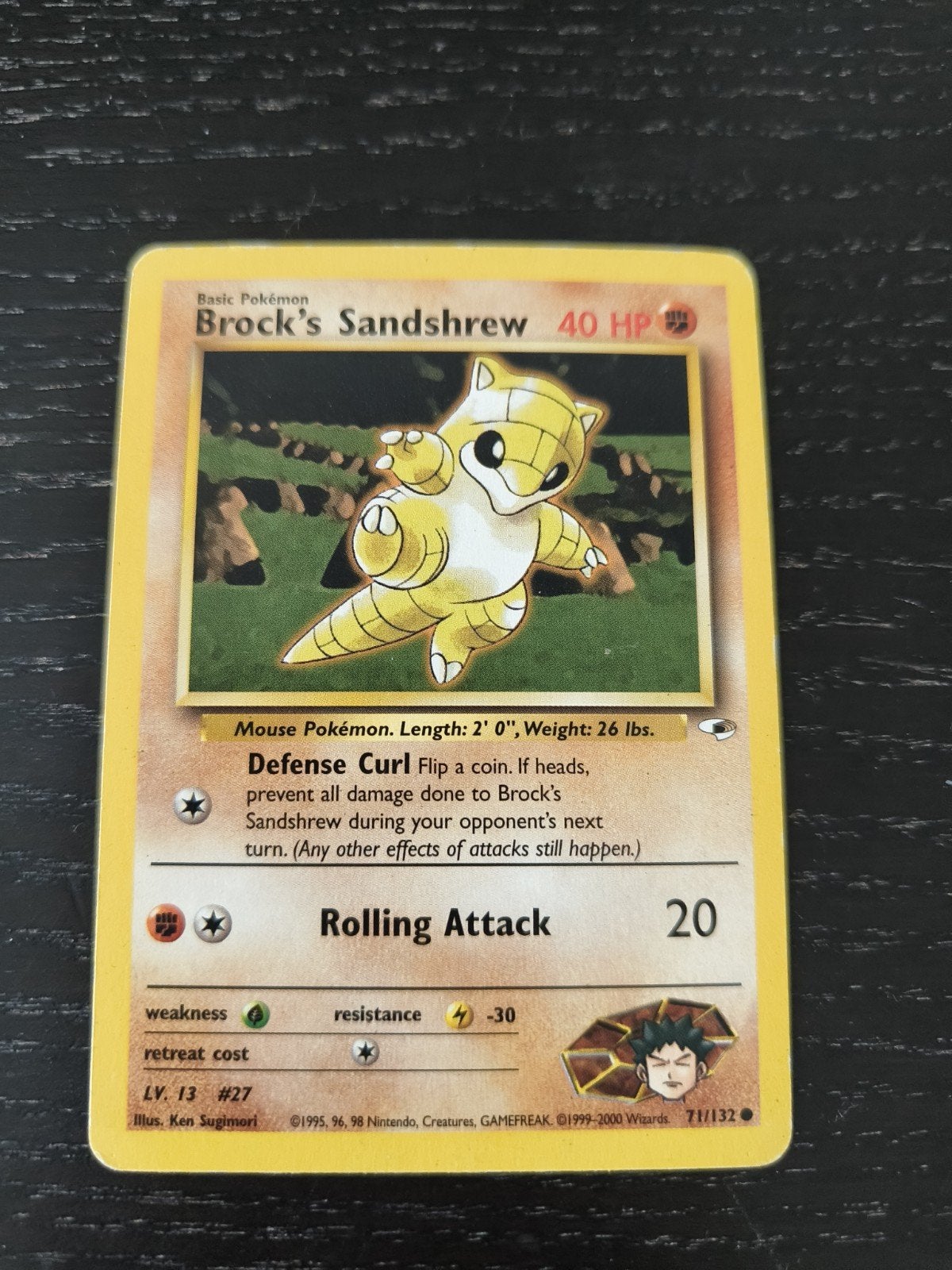 Pokémon Kaart: Brock's Sandshrew 71/132 (Gym Heroes), Ophalen of Verzenden, Zo goed als nieuw, Losse kaart